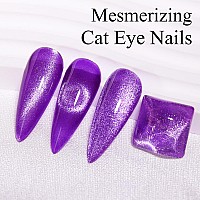 Imtiti Cat Eye Gel Nail Polish 15Ml Purple Holographic Glitter Cat Eye Gel Polish With Magnet Uv Led Magnetic Gel Nail Polish C