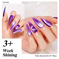 Imtiti Cat Eye Gel Nail Polish 15Ml Purple Holographic Glitter Cat Eye Gel Polish With Magnet Uv Led Magnetic Gel Nail Polish C