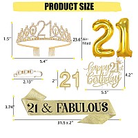 21St Birthday Decorations For Herinclude 21St Birthday Crown3D Birthday Card21St Birthday Sash With Pearl Pincake Toppernum