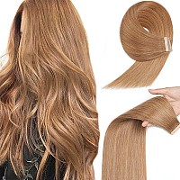 Tape In Hair Extensions 20Pcs 18 Inch Light Brown Straight Human Hair Extensions Tape In Seamless Skin Weft Remy Tape In Hair E