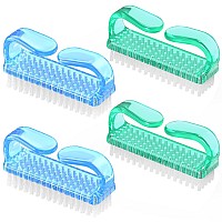 Larbois Handle Grip Nail Brush Hand Fingernail Brush Cleaner Scrubbing Kit Pedicure For Toes And Nails Men Women 4 Pack