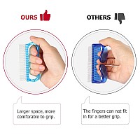 Larbois Handle Grip Nail Brush Hand Fingernail Brush Cleaner Scrubbing Kit Pedicure For Toes And Nails Men Women 4 Pack