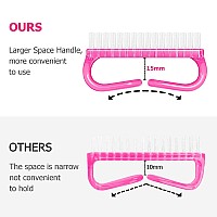 Larbois Handle Grip Nail Brush Hand Fingernail Brush Cleaner Scrubbing Kit Pedicure For Toes And Nails Men Women 4 Pack