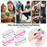 Larbois Handle Grip Nail Brush Hand Fingernail Brush Cleaner Scrubbing Kit Pedicure For Toes And Nails Men Women 4 Pack