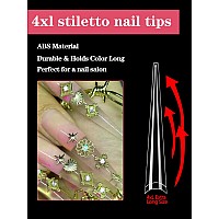 312Pcs Extra Long Stiletto Nail Tips For Acrylic Nails Professional 4Xl Half Cover Stiletto Nail Tips Clear French False Nail