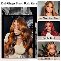 28 Inch 13X6 Ginger Orange Lace Front Wig Human Hair Hd Lace Ginger Brown Human Hair Wigs Pre Plucked Highlight Colored Wig Huma