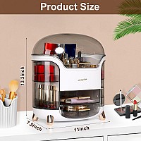 Haturi Makeup Organizer Skincare Organizers With Clear Lid Drawers Waterproof Dustproof Preppy Cosmetics Storage Box With