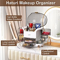 Haturi Makeup Organizer Skincare Organizers With Clear Lid Drawers Waterproof Dustproof Preppy Cosmetics Storage Box With