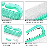 Larbois Handle Grip Nail Brush Hand Fingernail Brush Cleaner Scrubbing Kit Pedicure For Toes And Nails Men Women 4 Pack