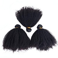 Mongolian Afro Kinky Curly Bundles Human Hair Bundles 8 8 8Inches 4B 4C Afro Kinky Bulk Human Hair Virgin Hair Burmese Curly Wea