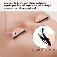 Embagol Lash Mannequin Head With 2 Layers Replaced Eyelids Double Layer Replacement Eyelids For Eyelash Extensions Practicing An