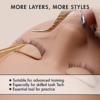 Embagol Lash Mannequin Head With 2 Layers Replaced Eyelids Double Layer Replacement Eyelids For Eyelash Extensions Practicing An