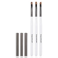 Inenk White Nail Art Clean Up Brushes For Cleaning Polish Mistakes On The Cuticles Acetone Resistant Nail Brush Fingernail Cle