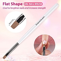 Inenk White Nail Art Clean Up Brushes For Cleaning Polish Mistakes On The Cuticles Acetone Resistant Nail Brush Fingernail Cle