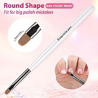 Inenk White Nail Art Clean Up Brushes For Cleaning Polish Mistakes On The Cuticles Acetone Resistant Nail Brush Fingernail Cle