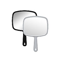 Gladmart Hand Mirror Salon Barber Hairdressing Handheld Mirror With Handlesquareblack And Grey74 X 103 Inches 2Pcs Black