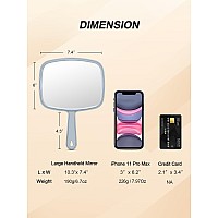 Gladmart Hand Mirror Salon Barber Hairdressing Handheld Mirror With Handlesquareblack And Grey74 X 103 Inches 2Pcs Black