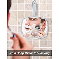 Gladmart Hand Mirror Salon Barber Hairdressing Handheld Mirror With Handlesquareblack And Grey74 X 103 Inches 2Pcs Black