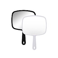 Gladmart Hand Mirror Salon Barber Hairdressing Handheld Mirror With Handlesquareblack And White74 X 103 Inches 2Pcs Blac