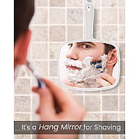 Gladmart Hand Mirror Salon Barber Hairdressing Handheld Mirror With Handlesquareblack And White74 X 103 Inches 2Pcs Blac