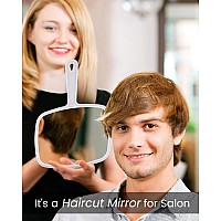 Gladmart Hand Mirror Salon Barber Hairdressing Handheld Mirror With Handlesquareblack And White74 X 103 Inches 2Pcs Blac