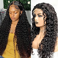 Sakalaka 5X4 Water Wave Lace Front Wigs Human Hair Pre Plucked Glueless Wigs Human Hair 180 Density Water Wave Hd Transparent L