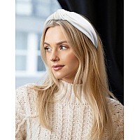 Knotted Headbands For Women Nonslip Fashion Hair Accessories With Cute Wide Top Knot Hoops For Hair In Black White And Leopa