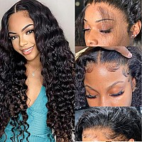 Sakalaka Loose Deep Wave Human Hair Wigs Pre Plucked 12A Grade Hd Lace Closure Deep Curly Wig Human Hair Wigs With Baby Hair For