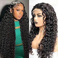 Sakalaka 5X4 Water Wave Lace Front Wigs Human Hair Pre Plucked Glueless Wigs Human Hair 180 Density Water Wave Hd Transparent L