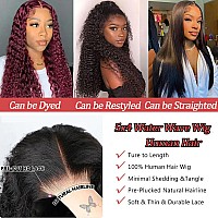 Sakalaka 5X4 Water Wave Lace Front Wigs Human Hair Pre Plucked Glueless Wigs Human Hair 180 Density Water Wave Hd Transparent L