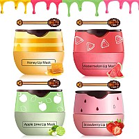 4 Pcs Bee Lip Balm Honey Potstrawberrywatermelonhoneyapple Lime Lip Mask Overnight Hydrating Prevention Dry And Cracked Lip