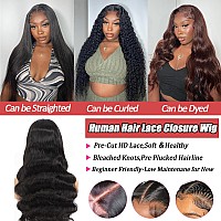 Sakalaka 5X4 Body Wave Lace Front Wigs Human Hair Pre Plucked Glueless Wigs Human Hair 180 Density Body Wave Hd Transparent Lac