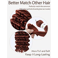 Ginger Braiding Hair 350 Braiding Hair 100G 24 Inch Copper Braiding Hair Extensions Deep Water Wave Curly Bulk Human Hair For Br