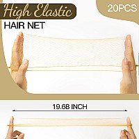 Fandamei 20Pcs Hair Nets For Buns Invisible And 40Pcs U Shaped Hair Pins Set 20Pcs 50Cm Bun Nets For Ballet Girls And 40Pcs Hai