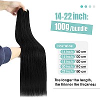 Youngsee Sew In Hair Extension Black Human Hair Weft Extensions Black Sew In Human Hair Extensions Natural Black Sew In Extensio