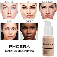 Phoera Foundation Phoera Matte Liquid Foundationphoera Makeup For Women Phoera Foundation Full Coverage Concealer 30Ml 24Hr