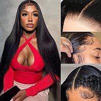 Straight Hd Lace Front Wigs Human Hair Pre Plucked 5X4 Straight Lace Closure Wigs For Women Natural Black Color Glueless Wigs Hu