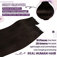 Laavoo Human Hair Tape In Extensions 2 Darkest Brown Hair Extensions Real Human Hair Tape Ins Straight Brown Tape In Hair Exten