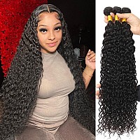 Water Wave 3 Bundles Human Hair 14 16 18 Inches 100 Unprocessed Brazilian Virgin Hair Bundles 12A Wet And Wavy Human Hair Weave