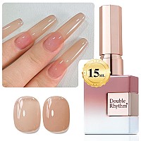 Double Rhythm Translucent Gel Polish Sheer Neutral Natural Light Milky Same Color Same Bottle 15Ml Jelly Nail Polish Nail Art Di