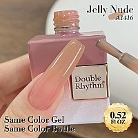 Double Rhythm Translucent Gel Polish Sheer Neutral Natural Light Milky Same Color Same Bottle 15Ml Jelly Nail Polish Nail Art Di