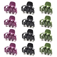 Cobahom 12 Pack Small Hair Claw Clips 12 Inch Plastic Hair Clips For Thin Hair Noslip Mini Hair Clips Hair Styling Accessories