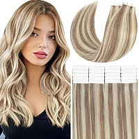 Long Tape In Hair Extensions 22Inch Remy Human Hair Tape In Hair Extensions Real Human Hair 20Pcs 50G Tape Ins Hair Extensions