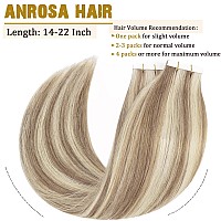 Long Tape In Hair Extensions 22Inch Remy Human Hair Tape In Hair Extensions Real Human Hair 20Pcs 50G Tape Ins Hair Extensions