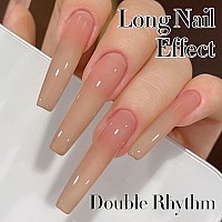 Double Rhythm Translucent Gel Polish Sheer Neutral Natural Light Milky Same Color Same Bottle 15Ml Jelly Nail Polish Nail Art Di