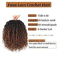 Forevery Faux Locs Crochet Hair 10 Inch Goddess Locs Crochet Hair 6Packs Prelooped Crochet Hair For Black Women Boho Locs With