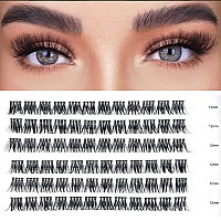 Lankiz D Curl Lash Clusters Individual Lashes Extension 72Pcs Diy Lash Extensions 12Mm Wispy Clusters Soft Natural Eyelashe