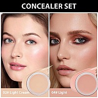 Kaely 2Pcs Pot Concealer Full Coverage Set Under Eye Brightener Concealer For Conceals Dark Circles Waterproof Foundation Face M