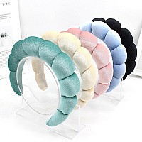 Aoenjie Spa Headbands For Washing Face Or Makeup Sponge Bubble Skincare Headbands Puffy Terry Cloth Hairband For Women Skin C