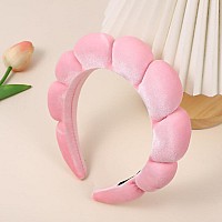 Aoenjie Spa Headbands For Washing Face Or Makeup Sponge Bubble Skincare Headbands Puffy Terry Cloth Hairband For Women Skin C